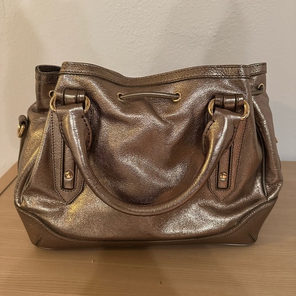 Burberry Metallic Leather Drawstring Satchel Bag NEW WITHOUT TAGS - Picture 8 of 11